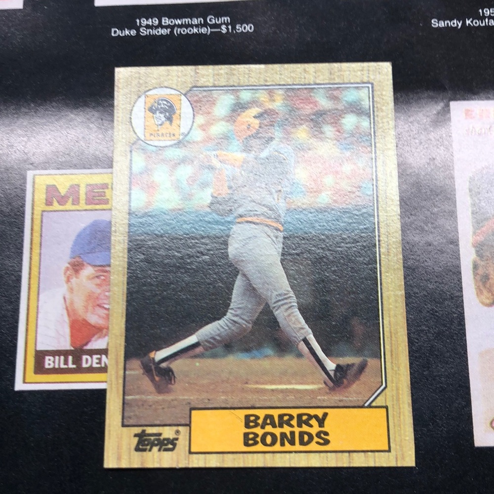 Barry Bonds rare 1987 error card topps 320
